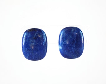 Royal Blue Dyed Lace Agate Slab Pierced Earrings