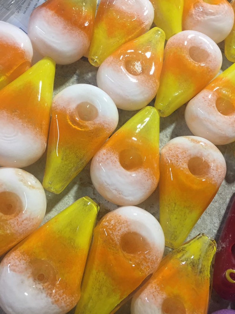 Glass Candy Corn Pipe Etsy