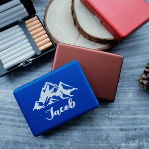 Portasigarette personalizzato, scatola per sigarette per sposo, portasigarette in metallo, regalo di nozze, regalo personalizzato, regali di Natale, regalo per il padre, regalo per lui