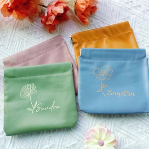 Personalisierte Mini-Münztasche, Poop Tasche, Reise Schmuck Beutel, Weihnachtsgeschenke, Hochzeitsgeschenke, Brautjungfer Geschenke. Jubiläumsgeschenk, Make-up Beutel