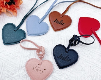 Personalized Leather Heart Bag Charm,Cute Handbag Accessory,Unique Gift for Her,Leather Bag Charm,Bridesmaid & Birthday Gift,Wedding Gift