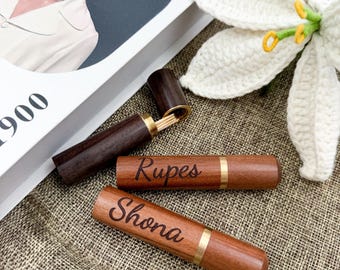 Personalized wooden toothpick holder, carved needle box, Father's Day gift, wedding gift, mini toothpick box, pocket toothpick box