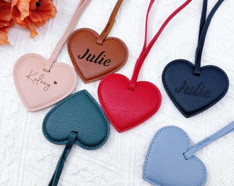Customized Leather Heart Bag Charm,Cute Handbag Accessory,Unique Gift for Her,Leather Bag Charm,Bridesmaid & Birthday Gift,Wedding Gift