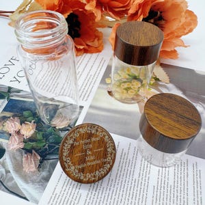 Frasco de vidrio sellado personalizado con tapa, frascos transparentes, minibotellas, botellas a granel, viales de vidrio vacíos, frascos de hechizos, frasco para hierbas, regalo de boda.