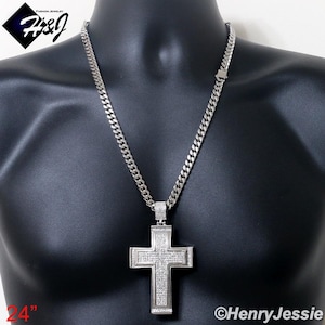 Big Bling Cross Necklace - Etsy