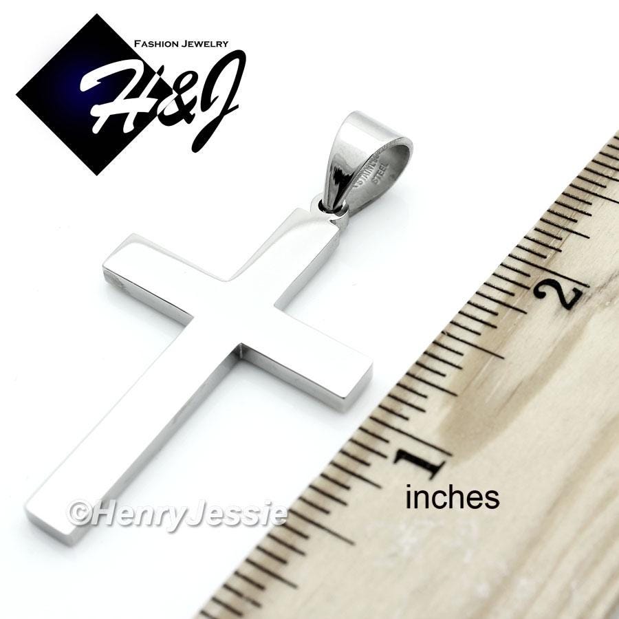 Cross with 3mm Cuban Chain Pendant Necklace for Men