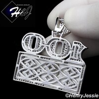 MEN Solid 925 Sterling Silver Full ICY Bling CZ Hip Hop Gold/Silver 2-Tone 3D 100 Dollar Bill Pendant*SP227