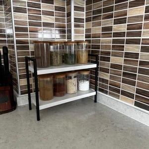 Countertop Organizer, 2-layer kitchen shelf, Bathroom organizer, bookcase, spice rack