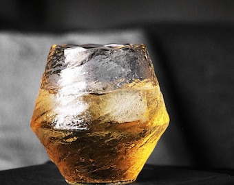 Hand Blown Hammered Glass, Rocks Glass, Negroni, Japanese Glass, Old Fashioned, Bar Glass Sets, Whiskey Connoisseur, Artisan Glass