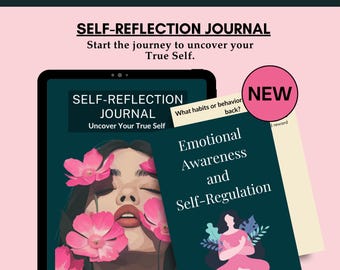 Self-Reflection Prompt Journal | Journaling for Personal Growth & Mindfulness | 52 Reflection Questions to for Self-care and Growth.