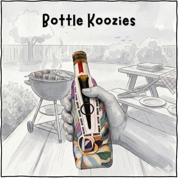 Neoprene Bottle Koozie - Insulated Beer Sleeve
