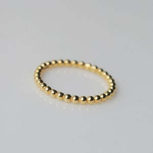 STACKABLE - 14K Yellow Gold Beaded Ring