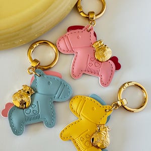 Leather Dog Bag Charm – Cute Puppy Keychain, Animal Purse Accessory, Gift for Dog Lover | Animal Bag Accessory | Unique gift