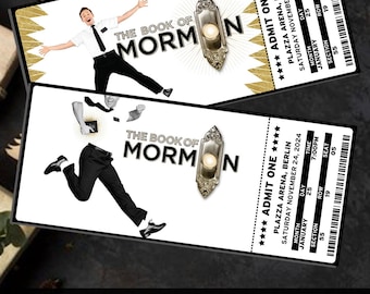 Book of Mormon Ticket: Broadway Souvenir Gift Reveal (Canva Download)