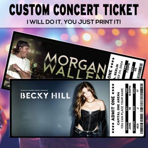 Entrada de concierto personalizada, talón de entrada de cualquier concierto, entrada de evento personalizada, recuerdo personalizado, regalo de cumpleaños, regalo de Navidad