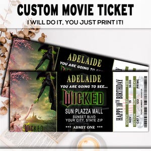 Kundenspezifisches Filmticket, irgendein Filmkarten-Stub, kundenspezifisches Ereignis-Karte, kundenspezifisches Andenken-Souvenir, Geburtstagsgeschenk, Weihnachtsgeschenk