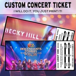 Horizontales Ticket Kundenspezifisches personalisiertes Konzertkarten-Andenken- Einzelteil für Andenken oder Überraschungsgeschenk-Feiertagsjubiläum