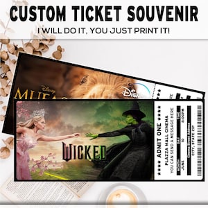 Kundenspezifisches Filmticket, irgendein Filmkarten-Stub, kundenspezifisches Ereignis-Karte, kundenspezifisches Andenken-Souvenir, Geburtstagsgeschenk, Weihnachtsgeschenk
