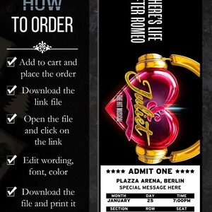 Juliet Broadway Ticket: Bearbeitbares Souvenir-Andenken (Canva Digital Download) Bild 2