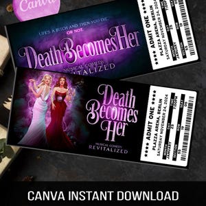 Der Tod wird zu ihrem Musical Ticket, Broadway Souvenir (Canva Download)