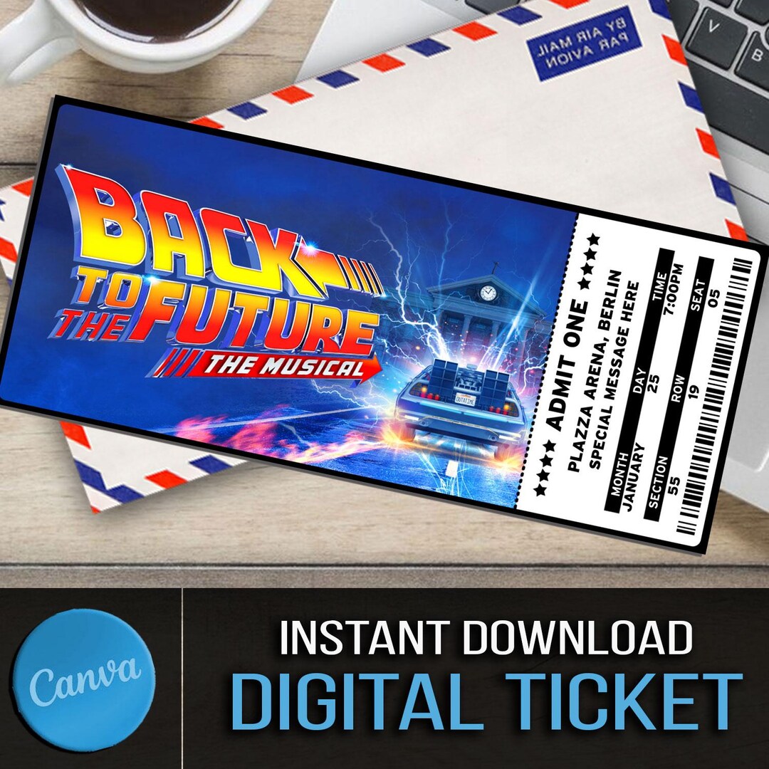 Back to the Future Broadway Ticket, Musical Theatre Souvenir (digital ...