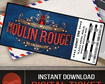 Printable Moulin Rouge Ticket, Broadway Keepsake (Canva Download)