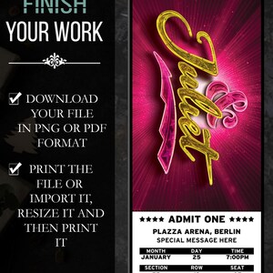 Juliet Broadway Ticket: Bearbeitbares Souvenir-Andenken (Canva Digital Download) Bild 4
