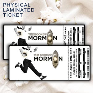 Physical The Book Of Mormon Musical Theatre Ticket, Personalized Gift Reveal, Editable West End, Broadway Souvenir Keepsake, Canva  Download