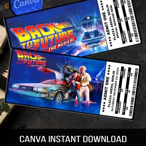 Back to the Future Musical Ticket, Personalized Gift Reveal (Digital Download)
