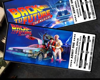 Zurück in die Zukunft Musical Ticket, personalisierte Geschenkenthüllen (digitaler Download)