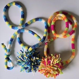 Interaktives Katzenspielzeug | Loom-Knit I-Cord mit Pom-Pom, Haustierzubehör
