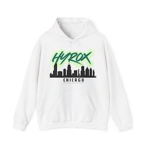 HYROX Chicago Unisex Hoodie, Casual Sweatshirt for Athletes, Gift for Fitness Lovers, Trendy Gym Wear, Perfect for Training Sessions