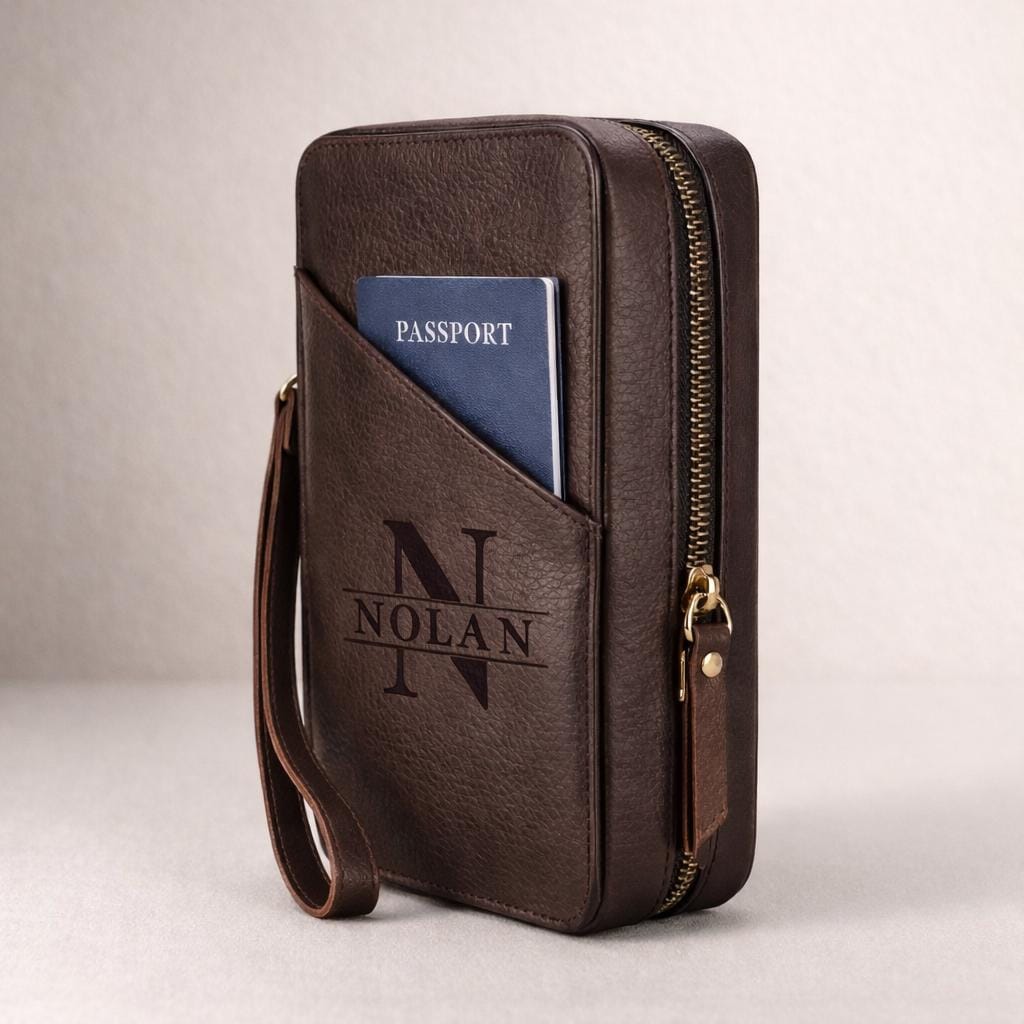 Personalized Tech Case Personalized Leather Tech Organizer, Travel Cable Case, Monogrammed ...