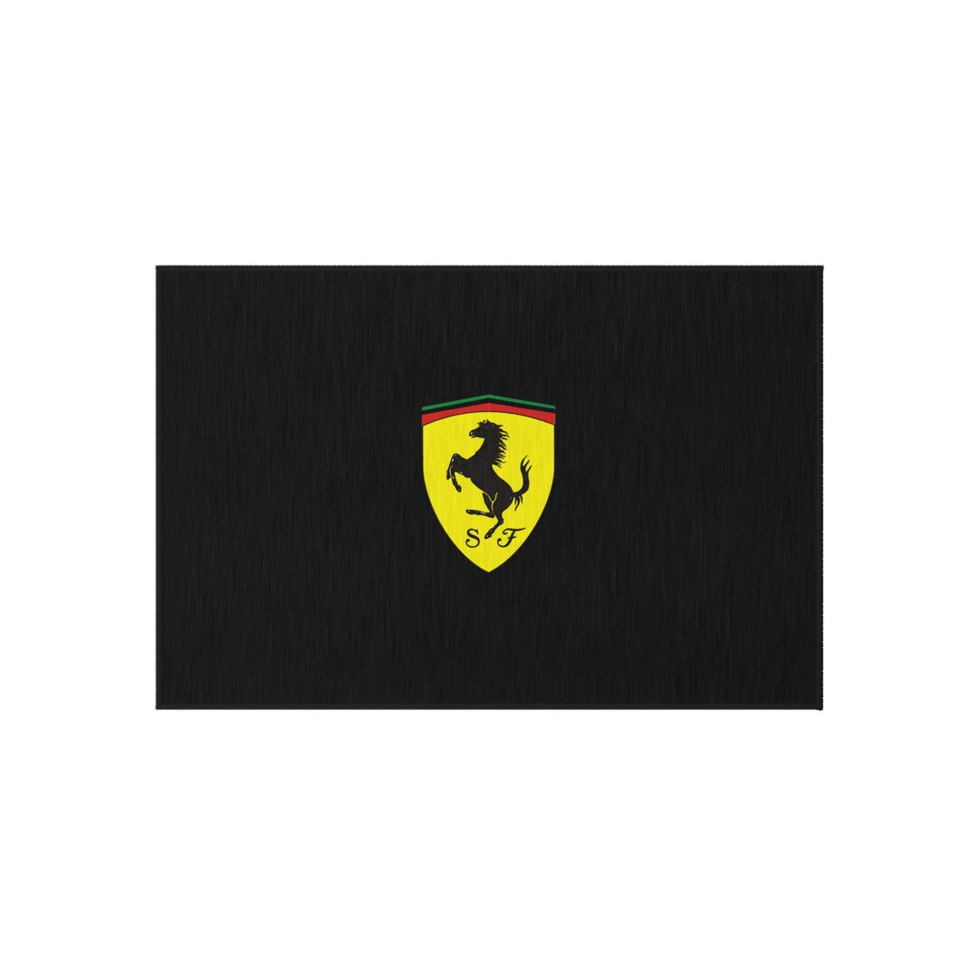 Premium Ferrari Inspired Outdoor Rug, Racing Car Home Decor, Red Sports ...