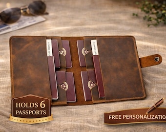 Luxury Leather Family Passport Holder – Personalized Travel Wallet