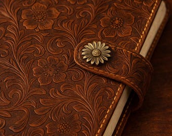 Leather Personalized Bible Cover, Custom Bible Name Engraved, Christian Gifts for Baptism | Hand Sewing