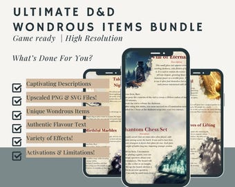 D&D Wondrous Items: 16 Unique Magical Treasures (PDF, PNG, SVG)