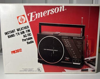 Emerson PM3912 radio vintage multi-band receiver Weather/ tv/ am/ fm/ ac/ dc