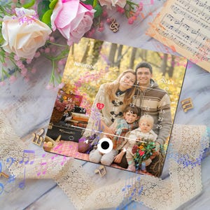 Koelkastmagneet voor fotomuziek met luidspreker - Gepersonaliseerde foto, romantisch cadeau voor hem of haar, speelbare fotomagneet, jubileumcadeau.