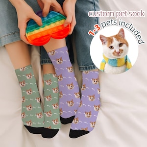 Calzini personalizzati per cani, calzini con foto del muso del cane personalizzati, regalo divertente per gli amanti dei cani, regalo unico per mamme e papà di cani, calzini con foto di animali domestici.