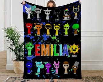 Sprunki Character Blanket - Soft and Warm, Perfect for Gamers and Music Enthusiasts, Great Birthday or Festival Gift Ideas.