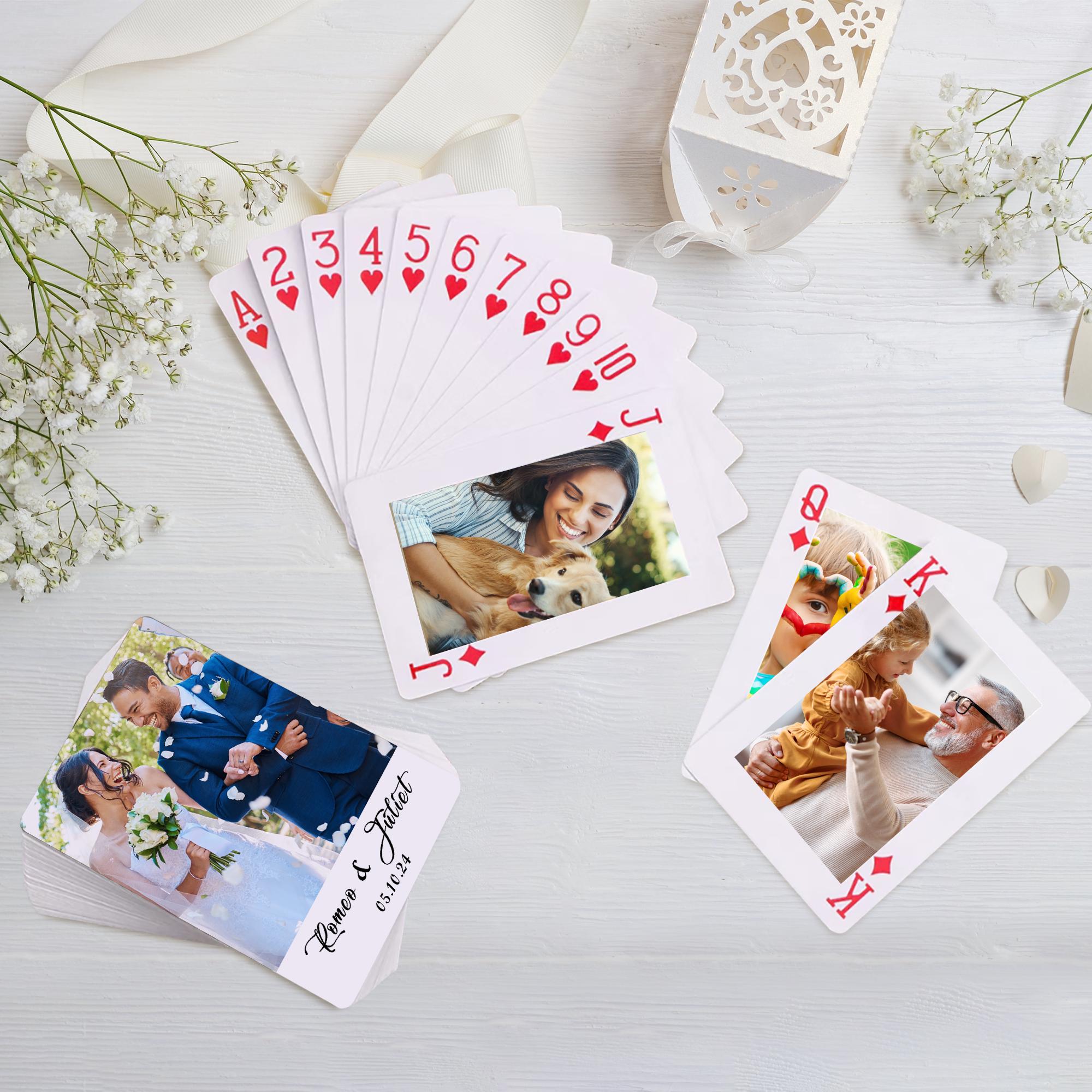 Customized Photo Playing Cards | Personalized Text Playing Cards Customized Photo Couple Gifts Anniversary Wedding Valentine's Day Gifts.