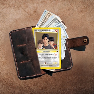 Cartes de portefeuille personnalisées pour la fête des pères, carte à collectionner d'art photo personnalisée, cadeau parfait pour un nouveau papa, cadeau enfant pour papa, cadeau unique pour la fête des pères.