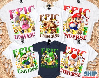 Super Mario Universal Studio Shirt, Mario Luigi Princess Peach Family Shirt, Mario Group Matching, Family Vacation 2025 Shirt