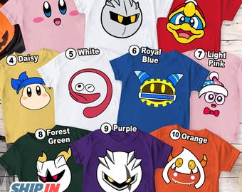 Kirby Video Game Characters Shirt, Halloween King Dedede Meta Knight Magolor Marx Gooey Tee,Halloween Matching Shirts,Halloween Family Shirt