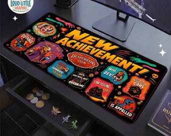 Dungeon Crawler Carl Desk Mat | DCC Gamer Mouse Pad | New Achievement Desk Mat | Princess Donut Fan Merch | Bookish Office Decor