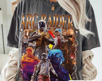 ARC Raiders Bootleg Shirt, ARC Survival Evolved, Retro Arcade Raiders Tee Video Game Emote Gamer Gift Vintage ARC Stripes Tee