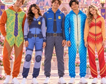 Custom Zootopia Nick Wilde Judy Hopps Gary De'Snake and Gazelle Jumpsuit Pajamas, Matching Family Crew Outfit, Sleepover Party Outfit