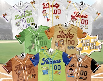 Custom  Woody Buzz Toy Story Baseball Jersey, Toy Story Matching Jersey Sport, Baseball Team Shirt, Toy Story Adult Baseball Jersey