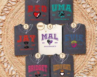 Comfort Colors Descendants The Rise of Red Characters Shirt, Disneyland Descendants 4 Matching Tee, Red & Chloe, Queen Of Heart
